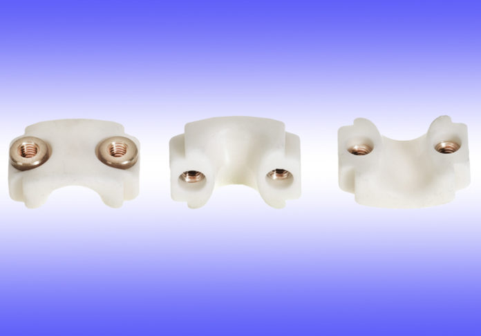 ceramic buncher guide aluminum alumina oxide cemanco polished brass fitting threaded threads bushing